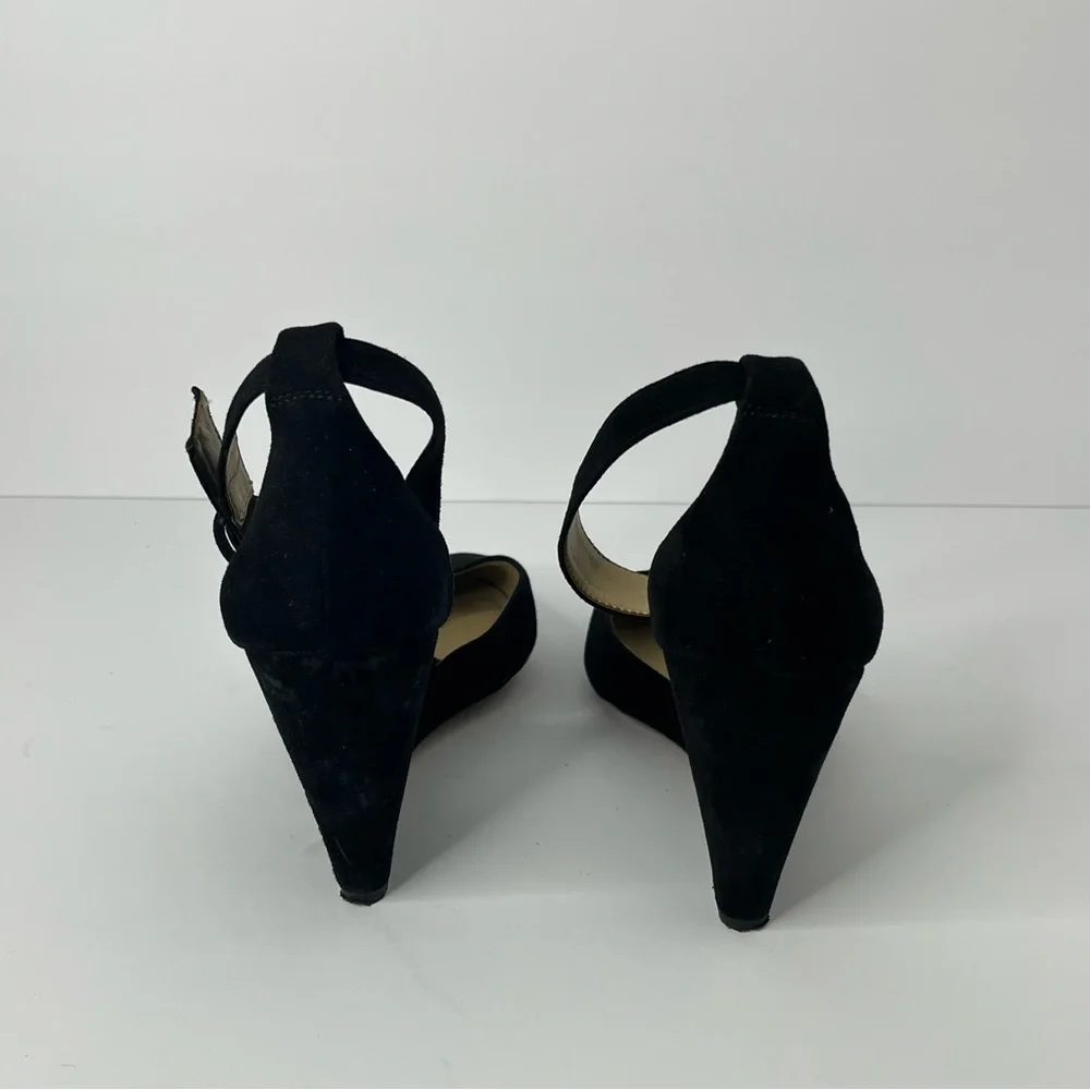 ANN TAYLOR Black‎ Suede Wedges Sz 9